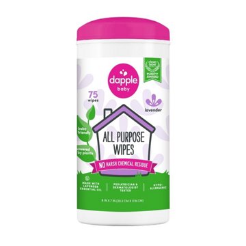 Dapple Baby Fragrance Free All Purpose Cleaning Wipes, 75 ct