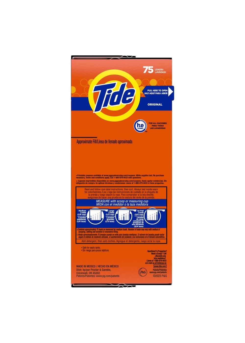 Tide HE Turbo Powder Laundry Detergent, 75 Loads - Original; image 6 of 8