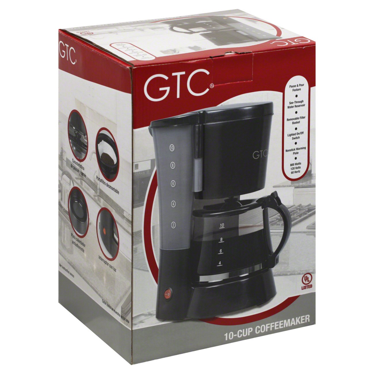 GTC Black 10Cup Coffee Maker Shop Appliances at HEB