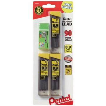 Pentel Super Hi-Polymer Lead Refills - 0.9 mm, 3 pk