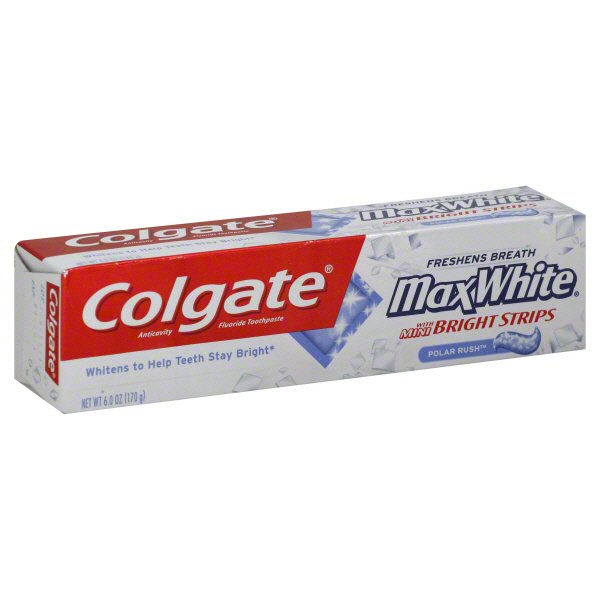 Colgate Max White Polar Rush With Mini Bright Strips Anticavity ...