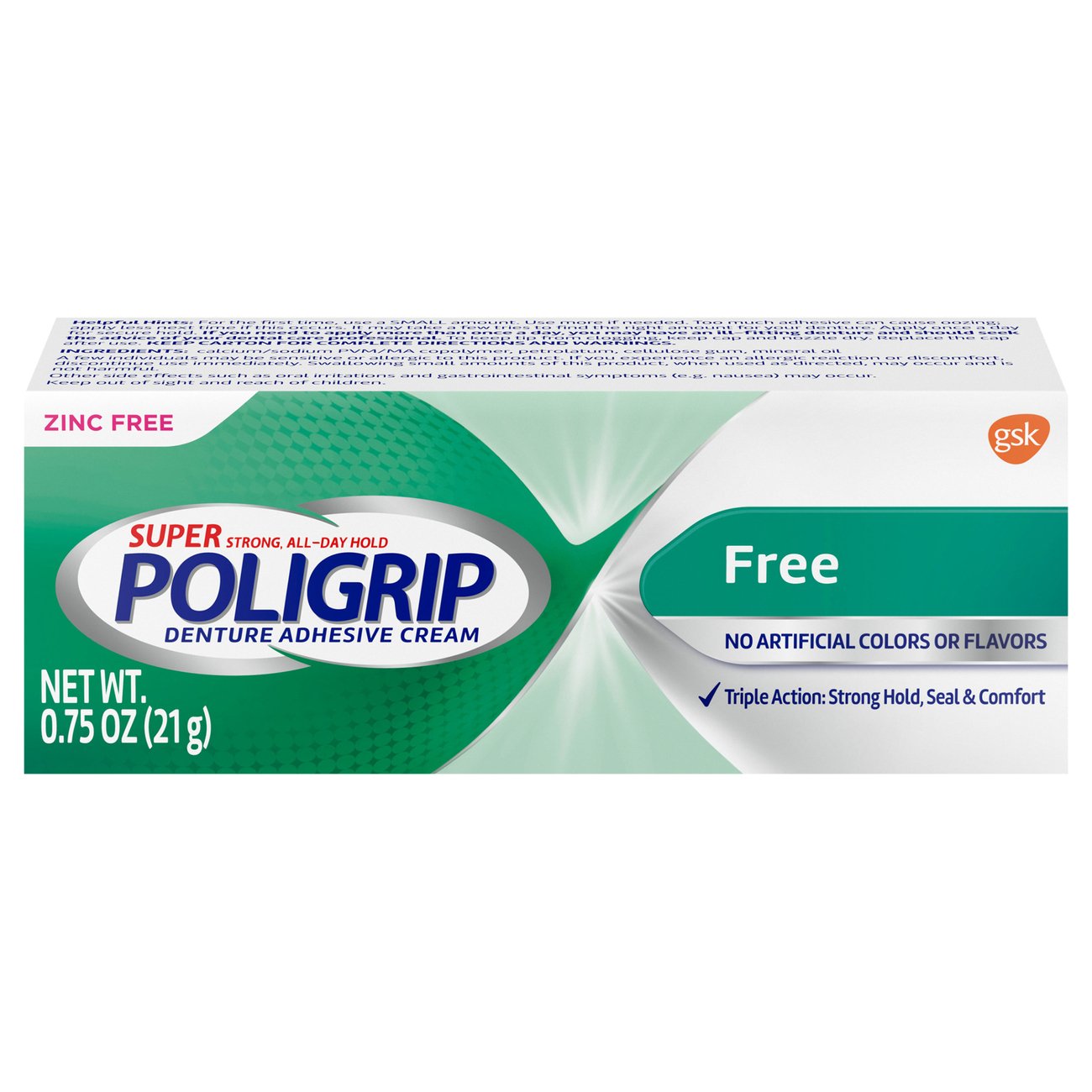 Super Poligrip Denture Adhesive Cream Free Shop Denture care at HEB