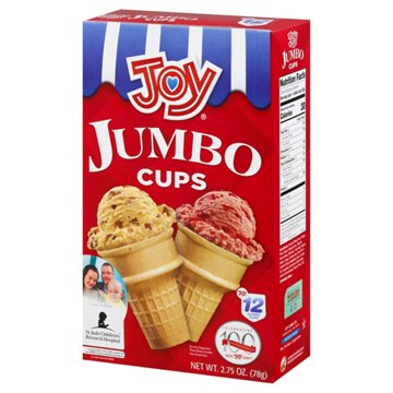 Joy Jumbo Cake Cones, 12 ct
