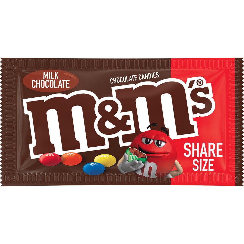 M&M's Milk Chocolate Candies Fun Size Pouches Bag, 21pc