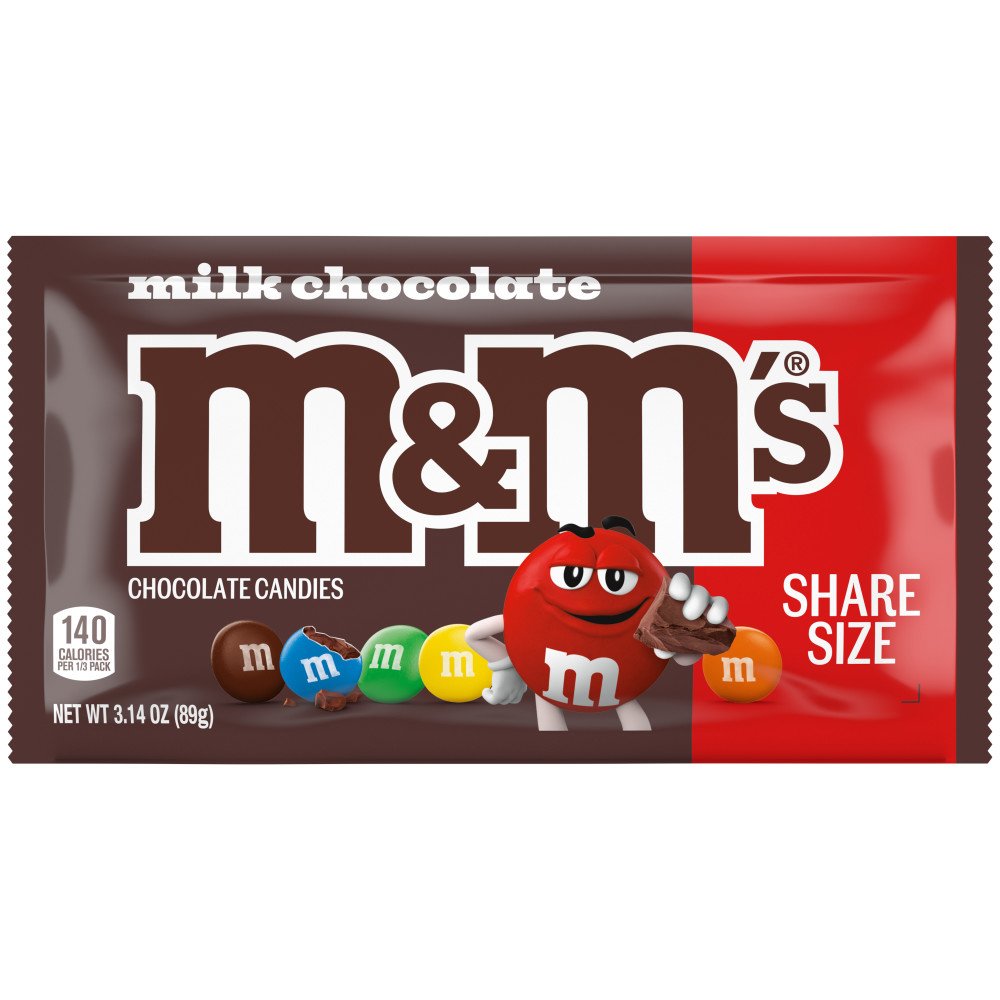 Peanut M&M's Milk Chocolate Candies Fun Size Pouches Bag, 16pc