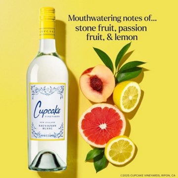 Cupcake Vineyards Sauvignon Blanc New Zealand White Wine, 750 mL