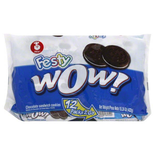 Dux Festy Wow! Chocolate Sandwich Cookies - Shop Cookies at H-E-B
