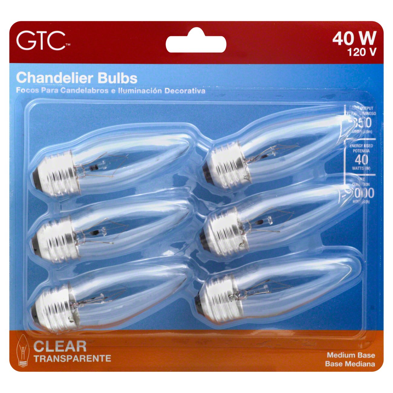 GTC 40-Watt Clear Medium Base Chandelier Light Bulbs - Shop Light Bulbs ...