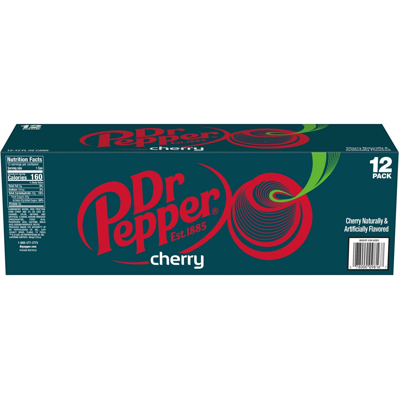 Dr Pepper Cherry Soda 12 oz Cans; image 5 of 7
