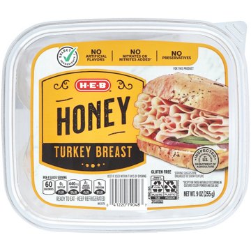 H-E-B Honey Turkey Breast Lunch Meat, 9 oz