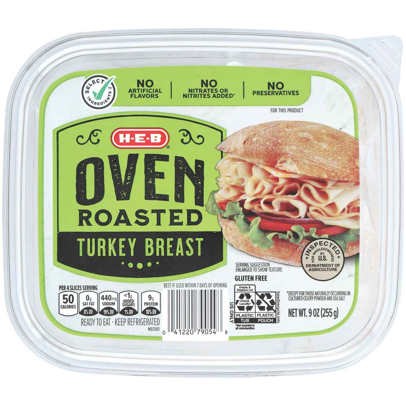 H-E-B Oven-Roasted Turkey Breast Lunch Meat; image 1 of 2
