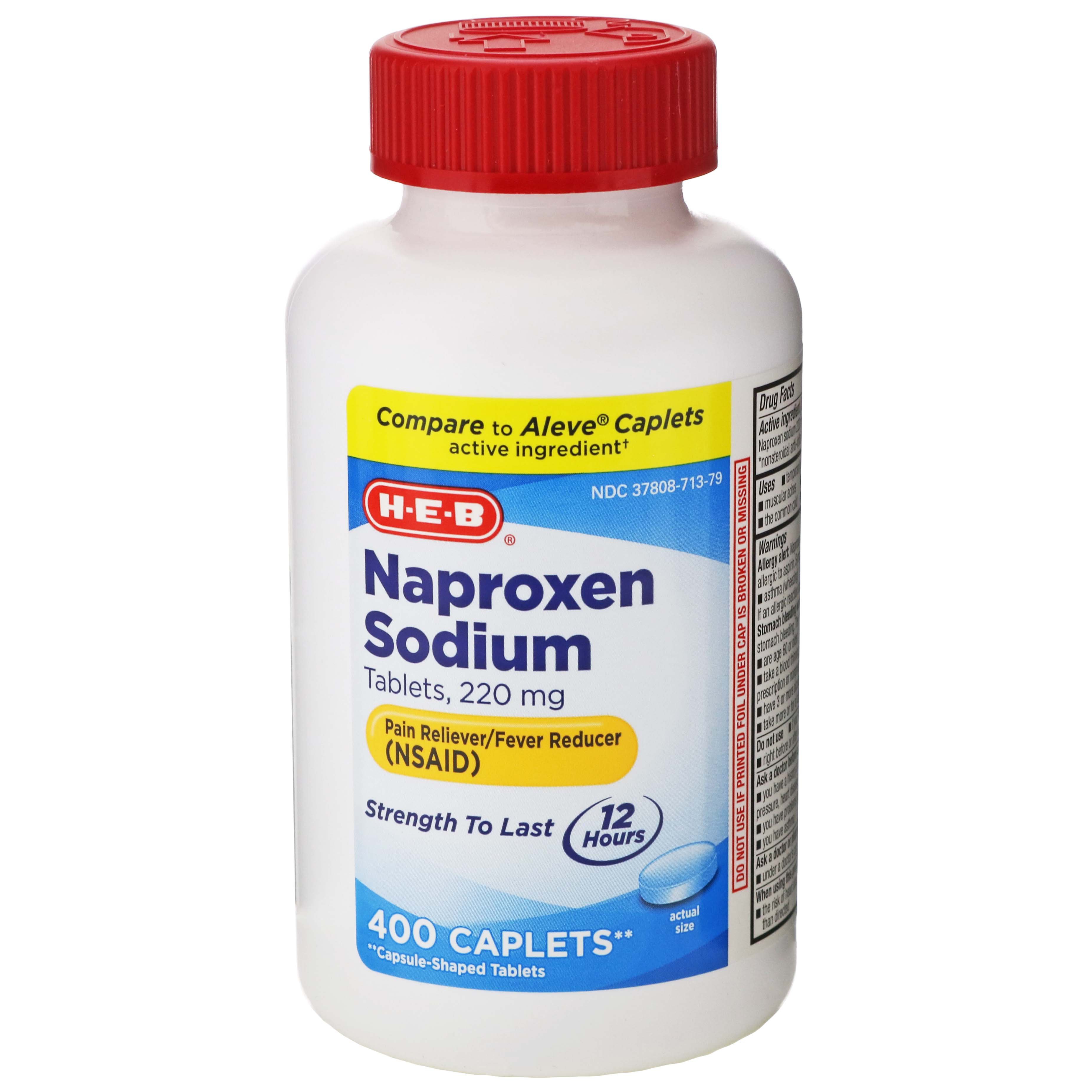 H-E-B Naproxen Sodium 220 mg Caplets - Shop Pain Relievers at H-E-B