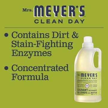 Mrs. Meyer's Clean Day Lemon Verbena Scent Concentrated Laundry Detergent, 64 Loads
