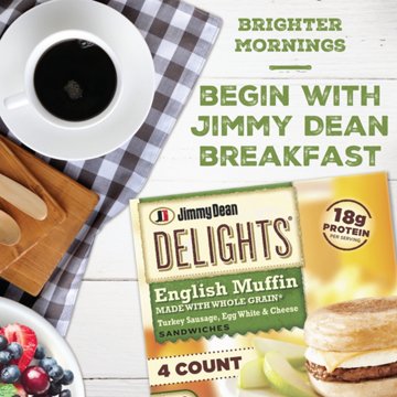 Jimmy Dean Delights Turkey Sausage, Egg White & Cheese English Muffin Breakfast Sandwiches