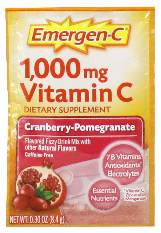 Emergen C Health And Energy Booster 1000 Mg Vitamin C Cranberry Pomegranate Flavored Fizzy Drink Mix Shop Vitamins A Z At H E B