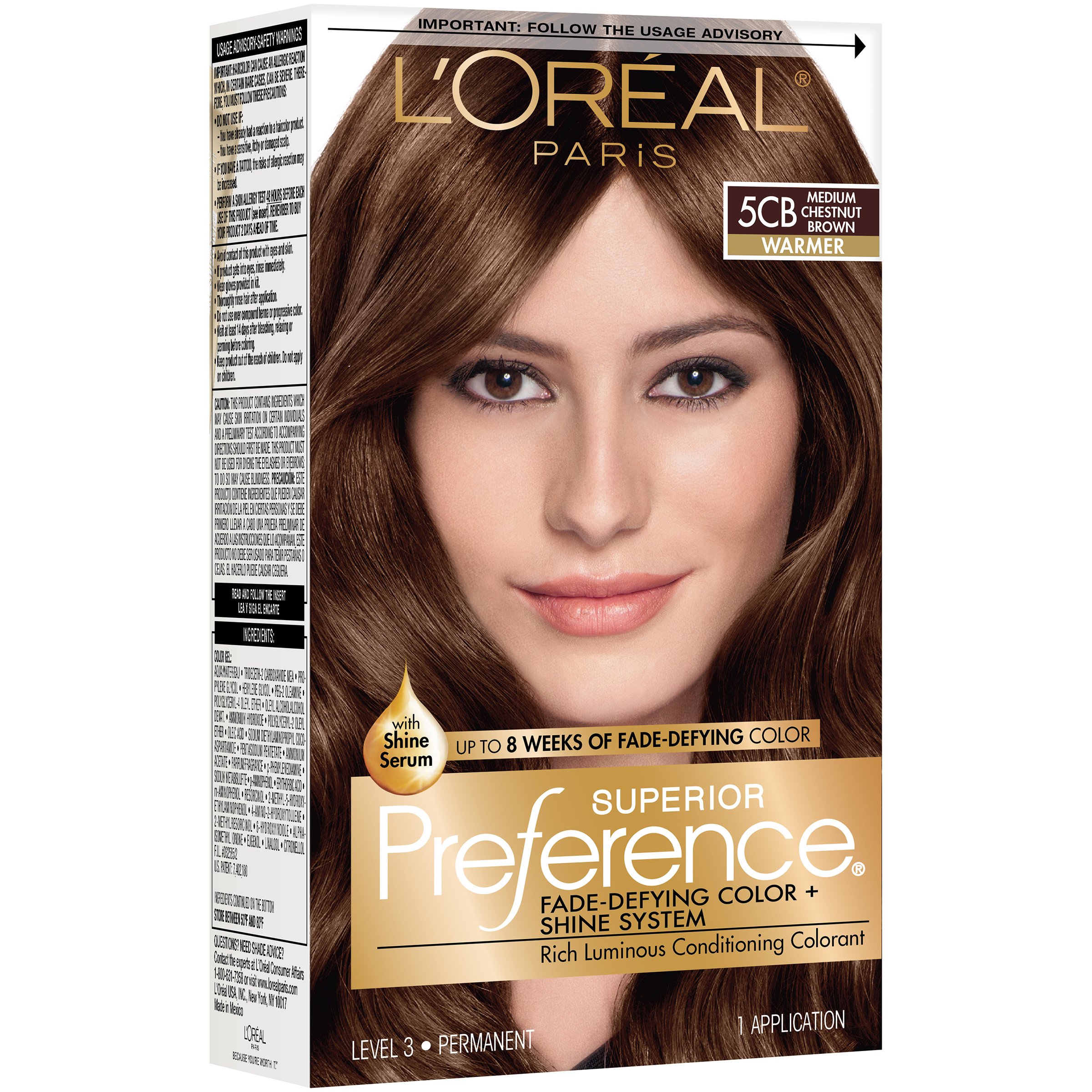 L Oreal Paris Superior Preference Permanent Hair Color 5cb Medium Chestnut Brown Shop Hair Color At H E B