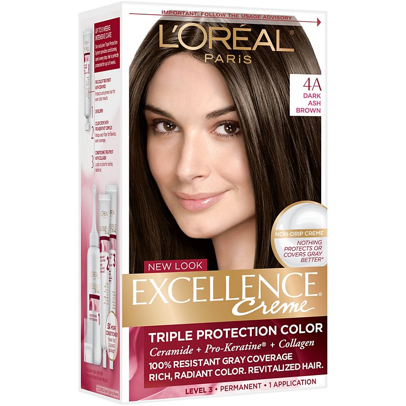 L'Oréal Paris Excellence Créme Permanent Hair Color, 4A Dark Ash Brown -  Shop Hair Care at H-E-B