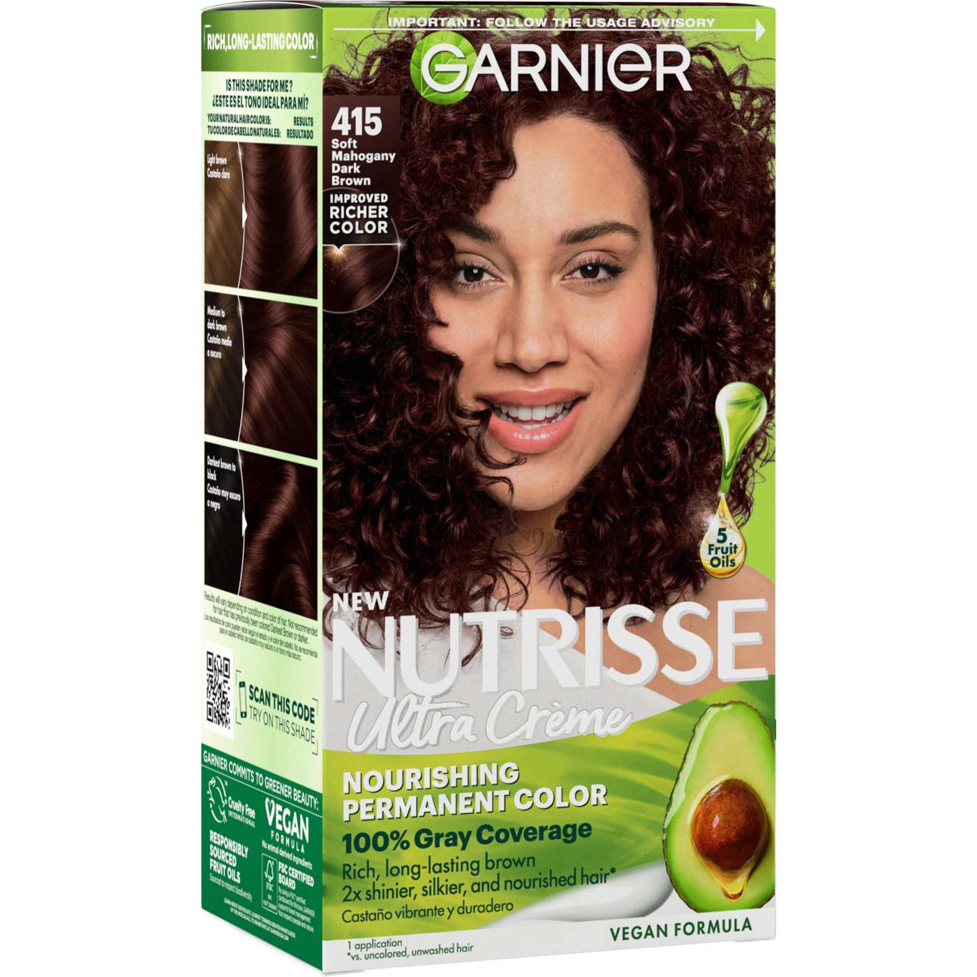 Garnier Nutrisse Nourishing Hair Color Creme - 415 Soft Mahogany Drk Brown (Raspberry Truffle); image 3 of 16