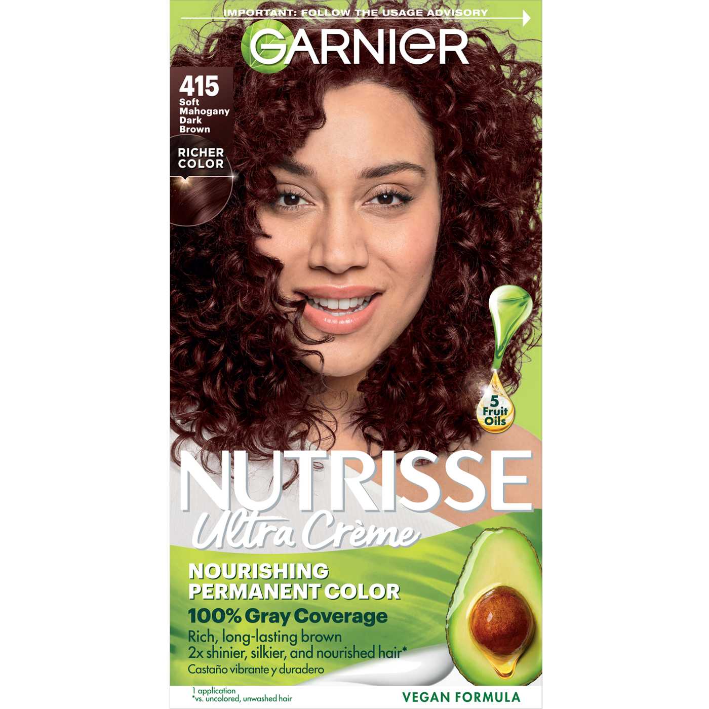 Garnier Nutrisse Nourishing Hair Color Creme - 415 Soft Mahogany Drk Brown (Raspberry Truffle); image 1 of 4