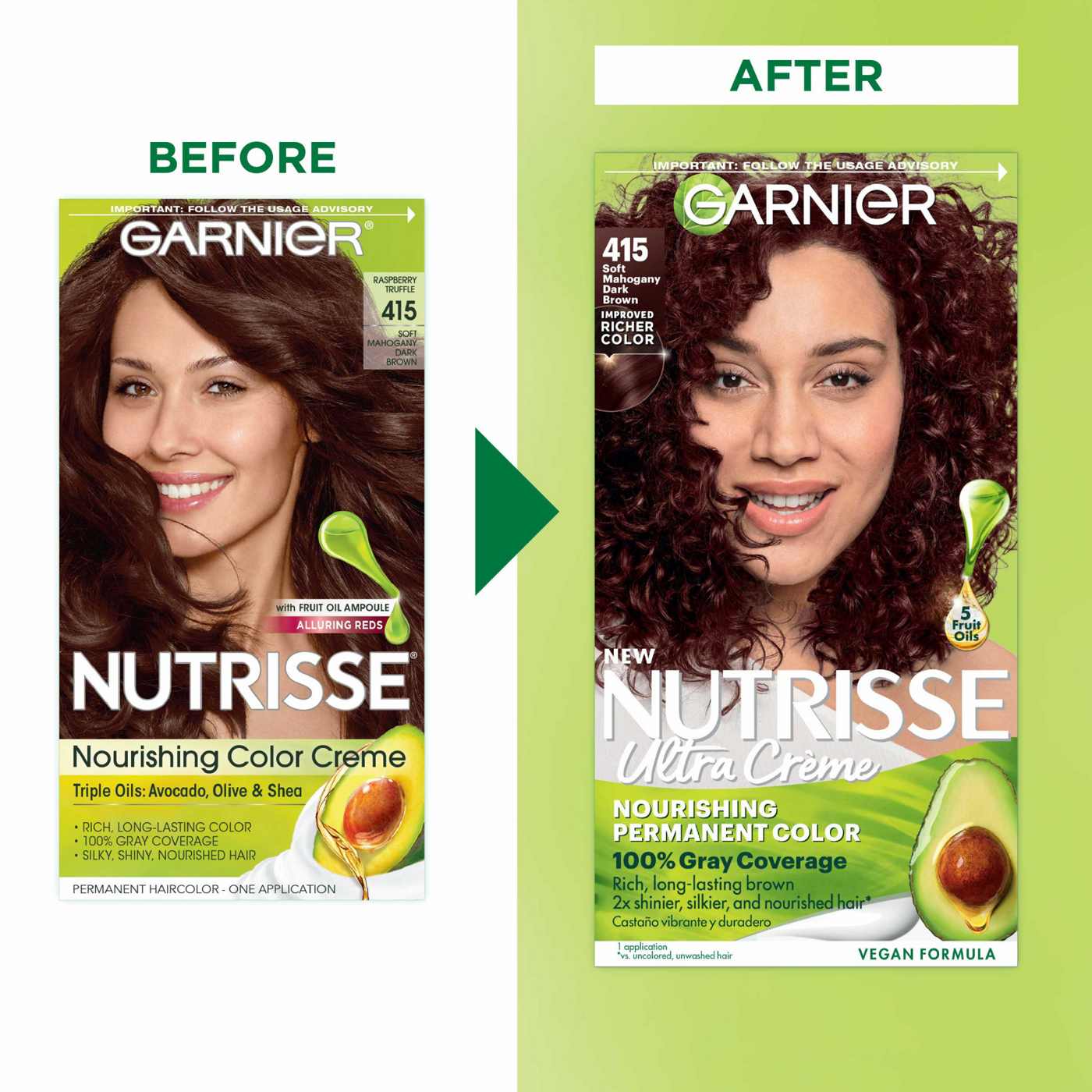 Garnier Nutrisse Nourishing Hair Color Creme - 415 Soft Mahogany Drk Brown (Raspberry Truffle); image 15 of 16