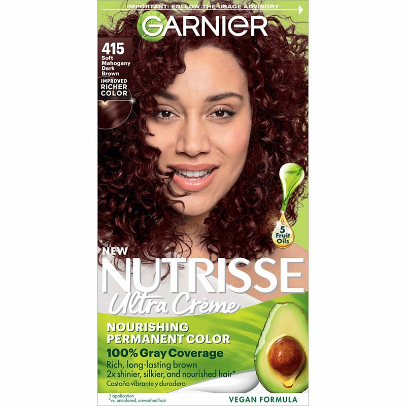 Garnier Nutrisse Nourishing Hair Color Creme 415 Soft Mahogany Dark Brown  Raspberry Truffle - Shop Hair Care at H-E-B