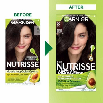 Garnier Nutrisse Nourishing Hair Color Creme - 20 Soft Black (Black Tea)
