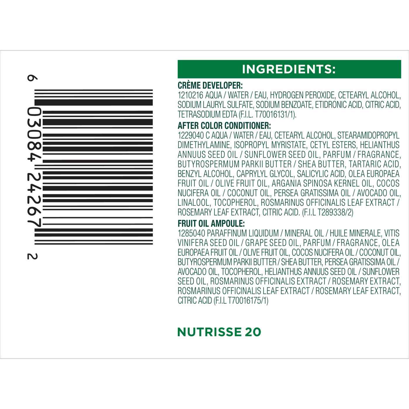 Garnier Nutrisse Nourishing Hair Color Creme - 20 Soft Black (Black Tea); image 2 of 16