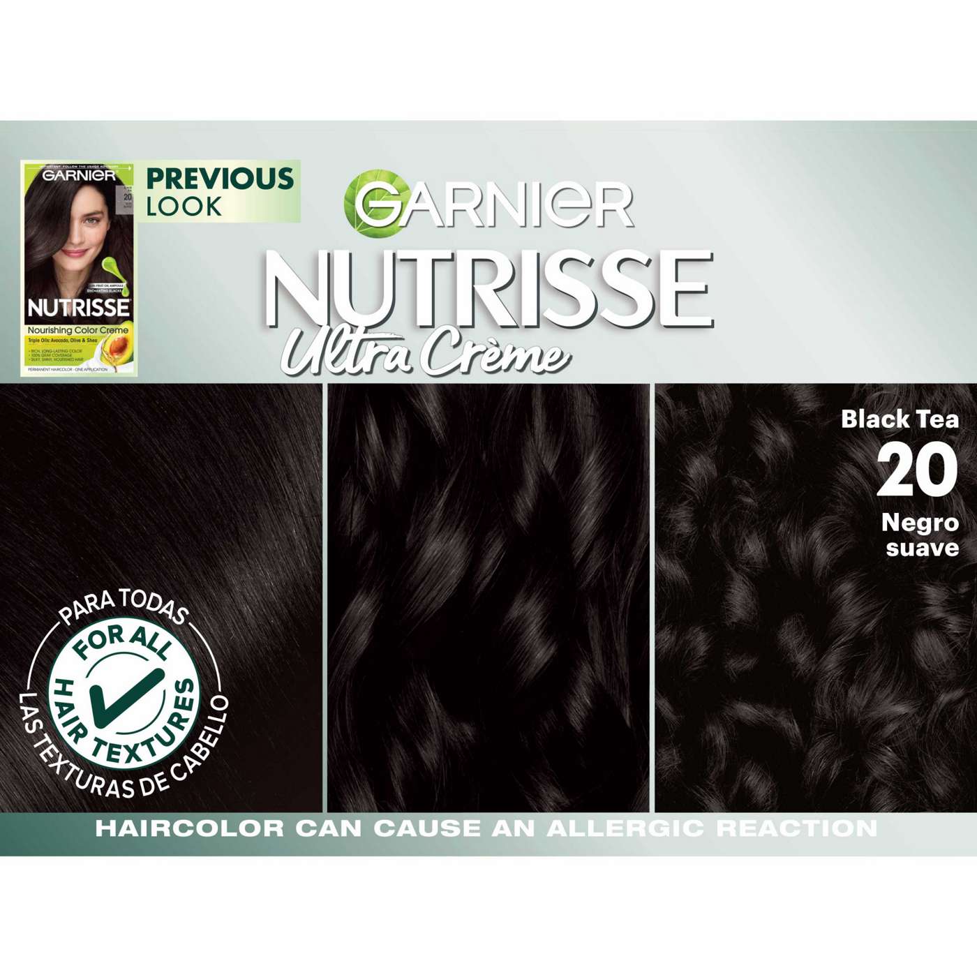 Garnier Nutrisse Nourishing Hair Color Creme - 20 Soft Black (Black Tea); image 8 of 16