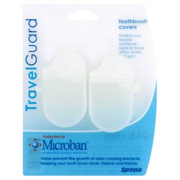 Sprayco Travel Guard Microban Toothbrush Covers, 2 ct