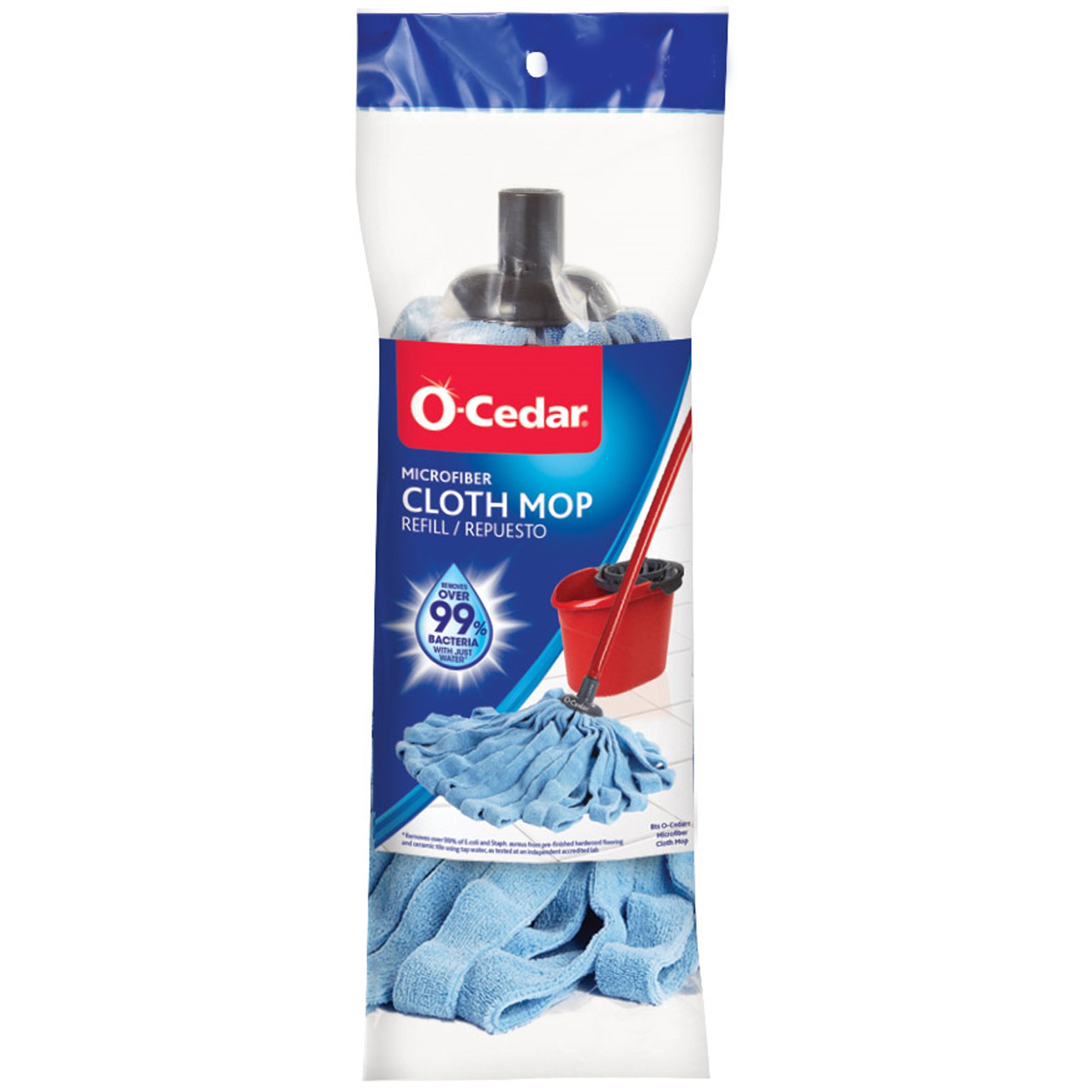 O-Cedar Microfiber Cloth Mop & QuickWring Bucket with Extra Refill, 2 Piece  Set