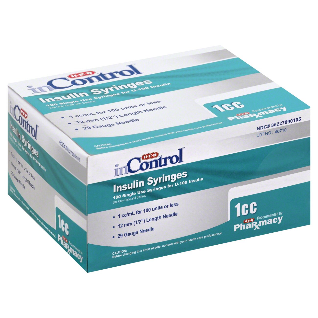 HEB InControl Insulin Syringe 29 G 1mL Short Needle Shop Needles at