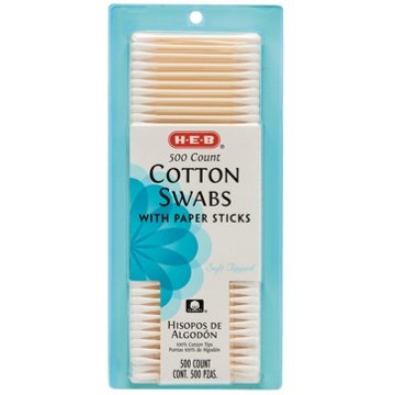 H-E-B Paper Stick Cotton Swabs, 500 ct