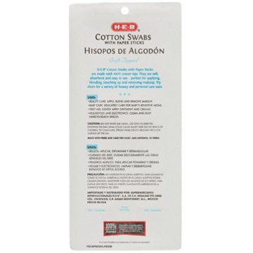 H-E-B Paper Stick Cotton Swabs, 500 ct