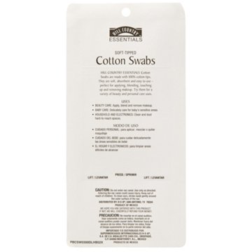 Hill Country Essentials Plastic Stick Cotton Swabs, 300 ct