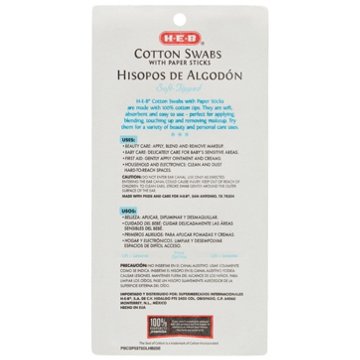 H-E-B Paper Stick Cotton Swabs, 375 ct