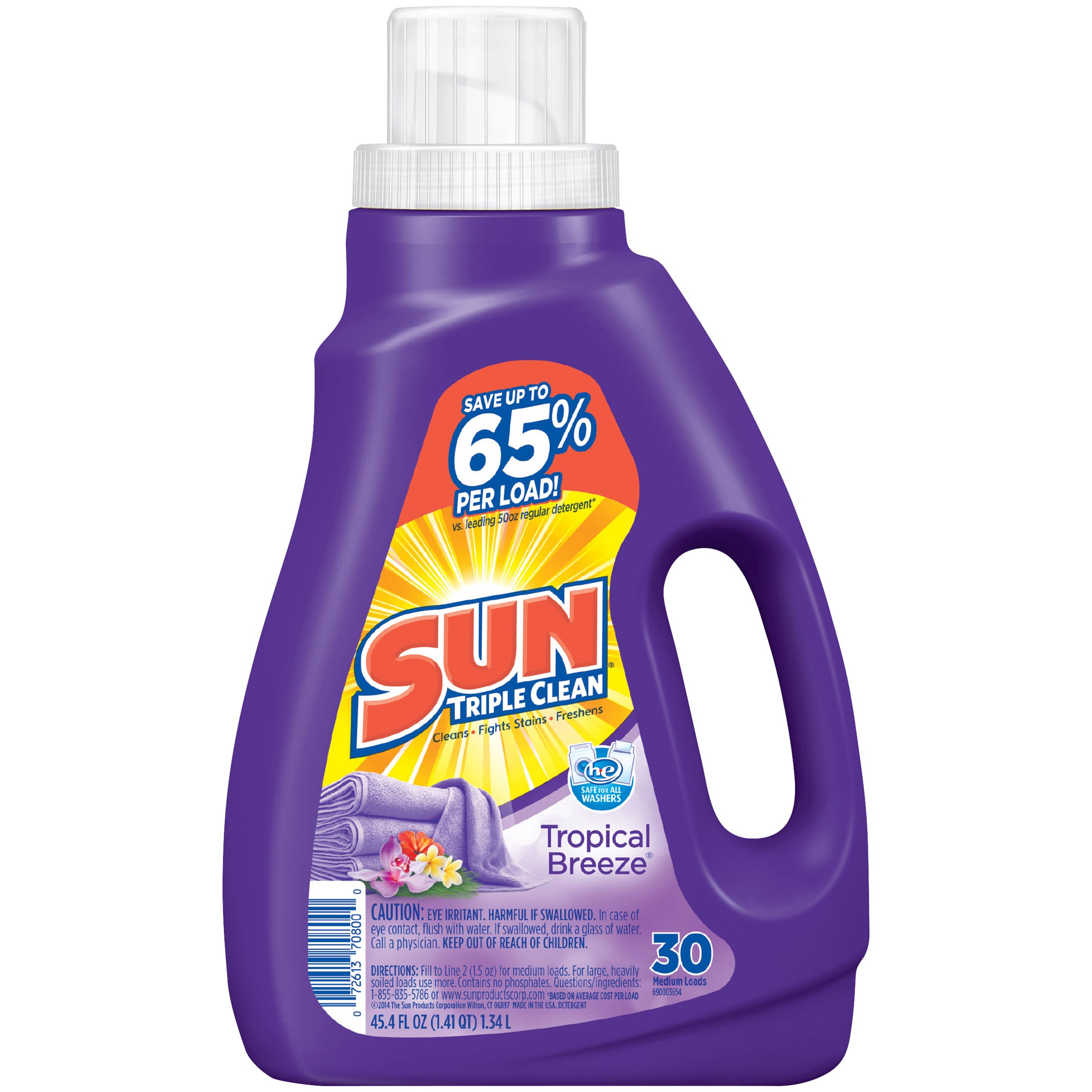 Sun Tropical Breeze HE Liquid Laundry Detergent 30 Loads Shop