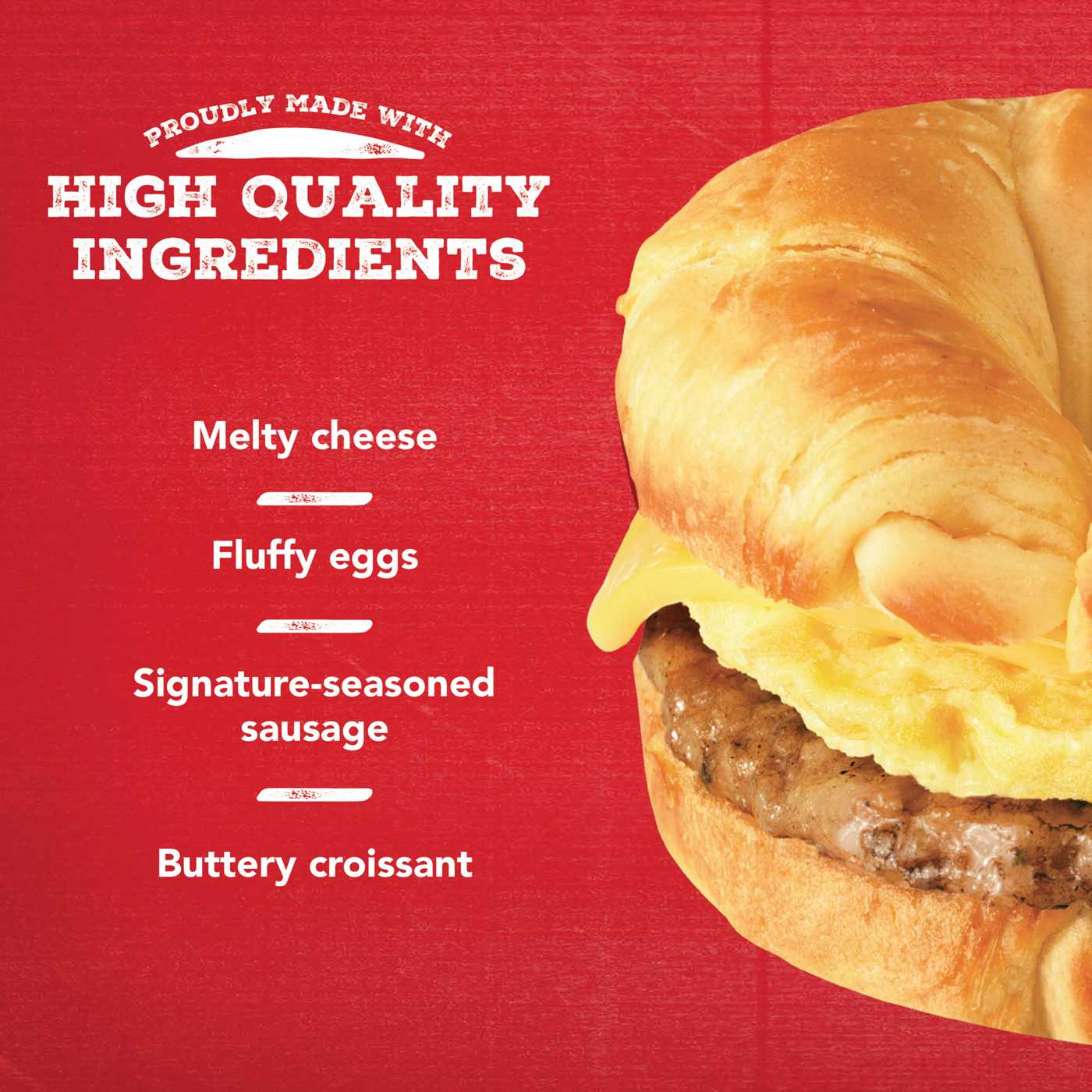 Jimmy Dean 13g Protein Sausage, Egg & Cheese Croissant Breakfast Sandwiches; image 3 of 6