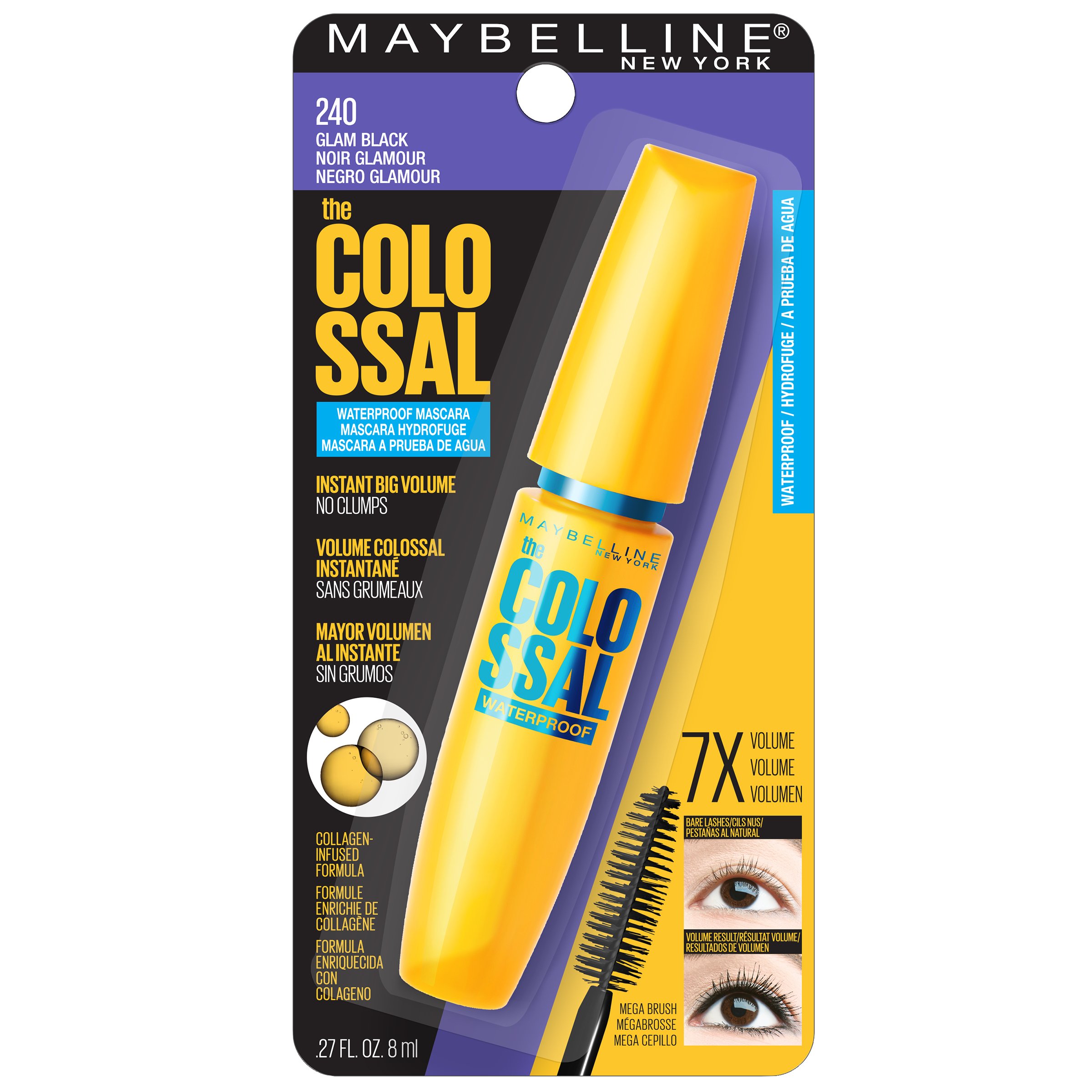 Maybelline The Colossal Waterproof Mascara Glam Black Shop Makeup At H E B