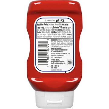 Heinz No Sugar Added Tomato Ketchup, 13 oz