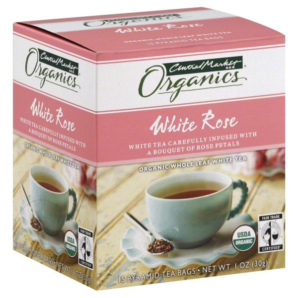 Central Market Organics Whole Leaf White Rose White Tea Pyramid Bags