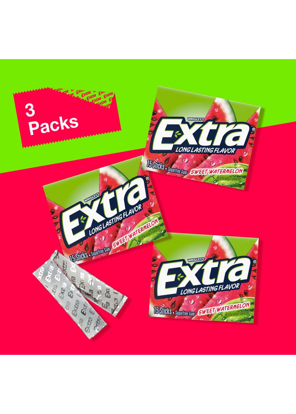 Extra Watermelon Sugar Free Chewing Gum, 3 pk; image 2 of 7