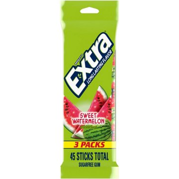 Extra Watermelon Sugar Free Chewing Gum, 3 pk, 45 pc