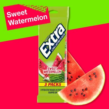 Extra Watermelon Sugar Free Chewing Gum, 3 pk, 45 pc