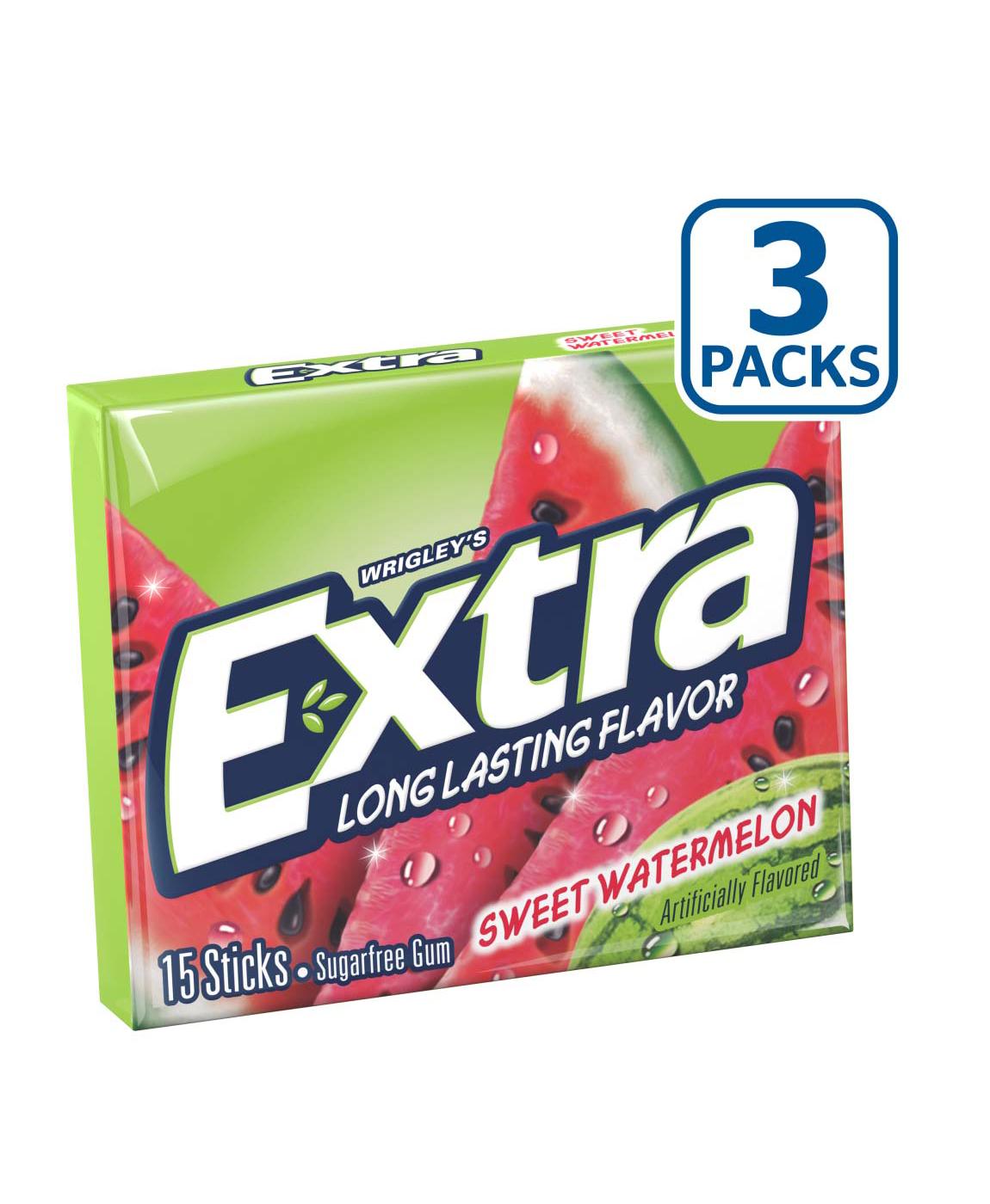 Extra Sweet Watermelon Sugar Free Chewing Gum, 15 ct; image 6 of 6