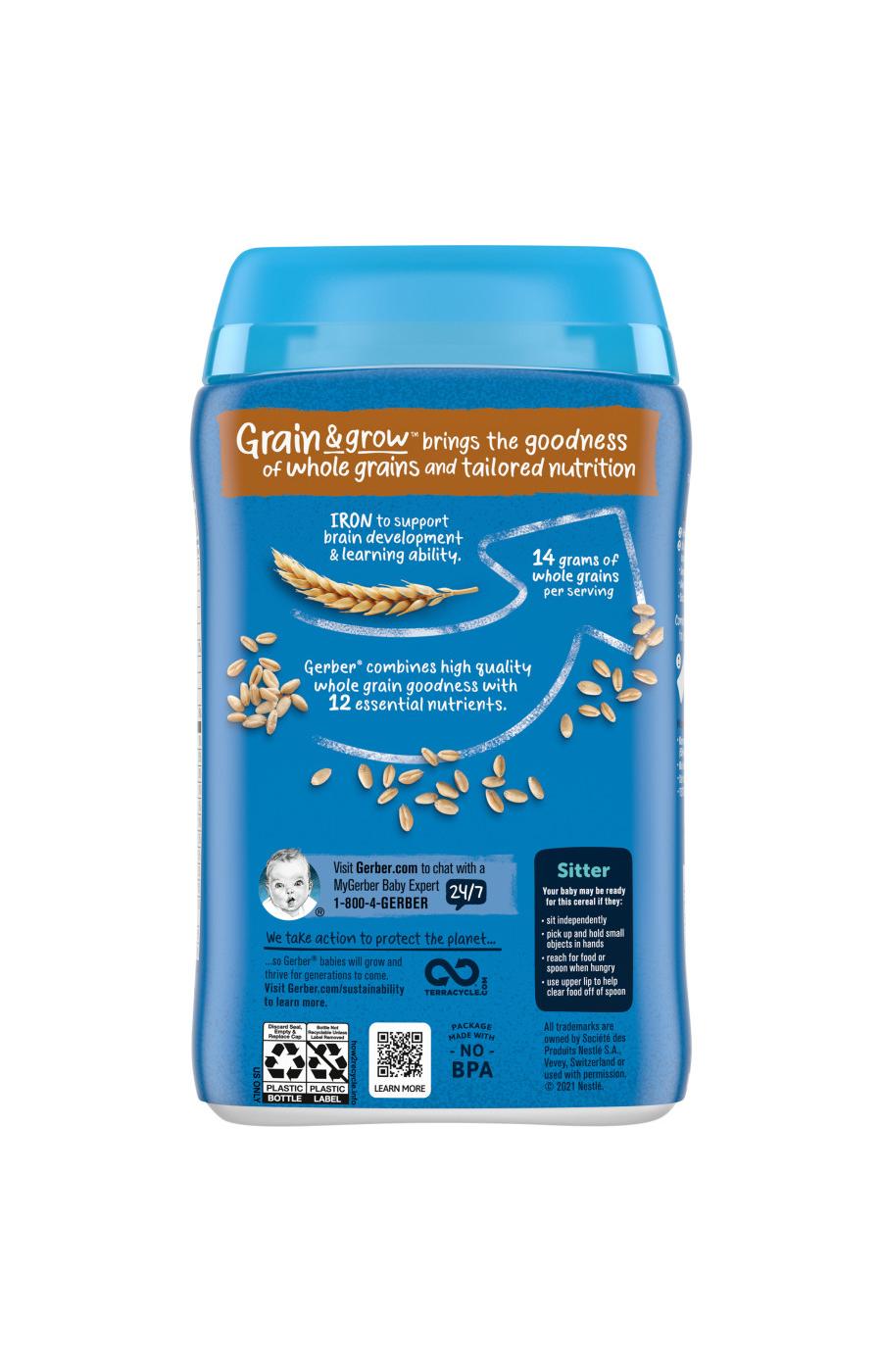 Gerber Cereal for Baby Grain & Grow - Whole Wheat; image 3 of 8