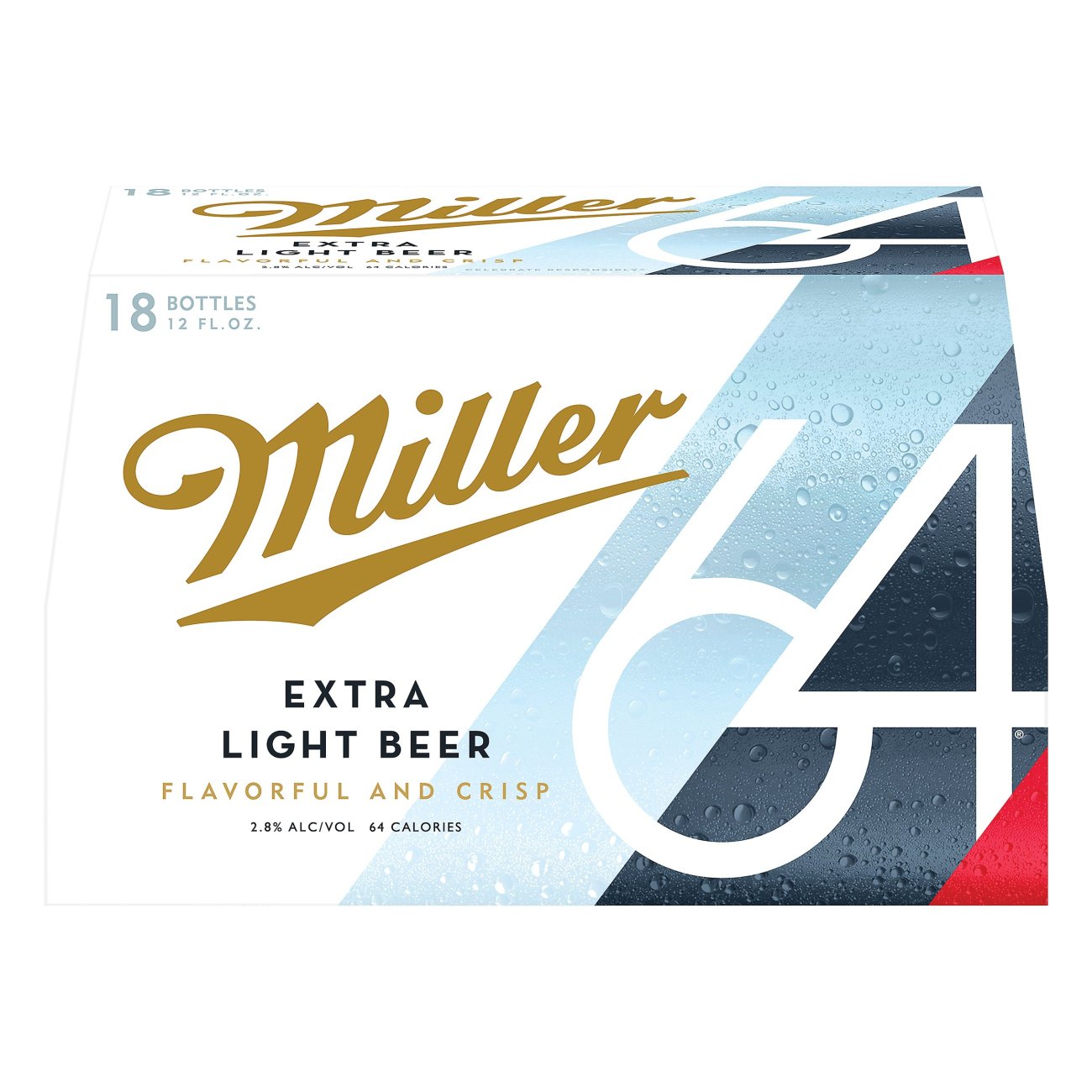 Miller 64 Beer 18 pk Bottles, 12 oz