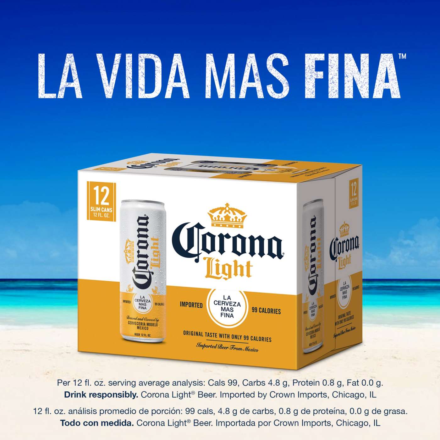 Corona Light Mexican Lager Import Light Beer 12 oz Cans, 12 pk; image 4 of 10