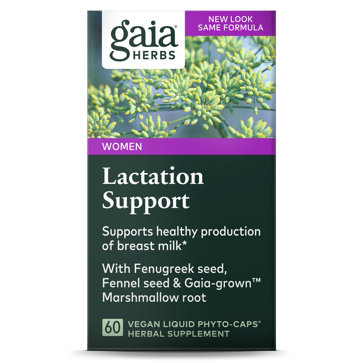 Gaia Herbs Lactation Support Vegan Liquid Phyto-Caps, 60 ct