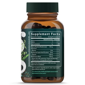 Gaia Herbs SystemSupport Adrenal Health Vegetarian Liquid Phyto-Caps