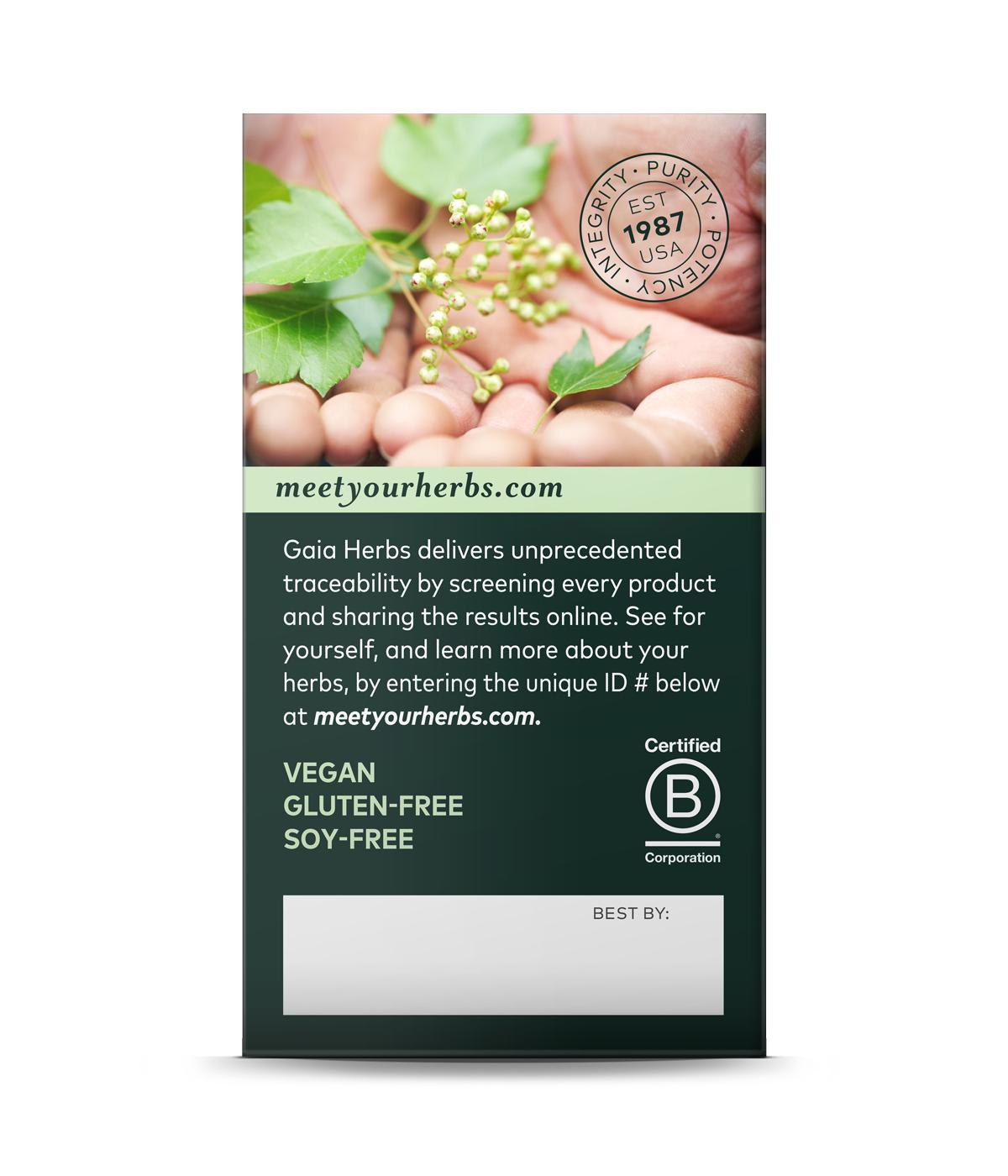 Gaia Herbs Single Herbs Holy Basil Leaf Vegetarian Liquid Phyto-Caps; image 2 of 4